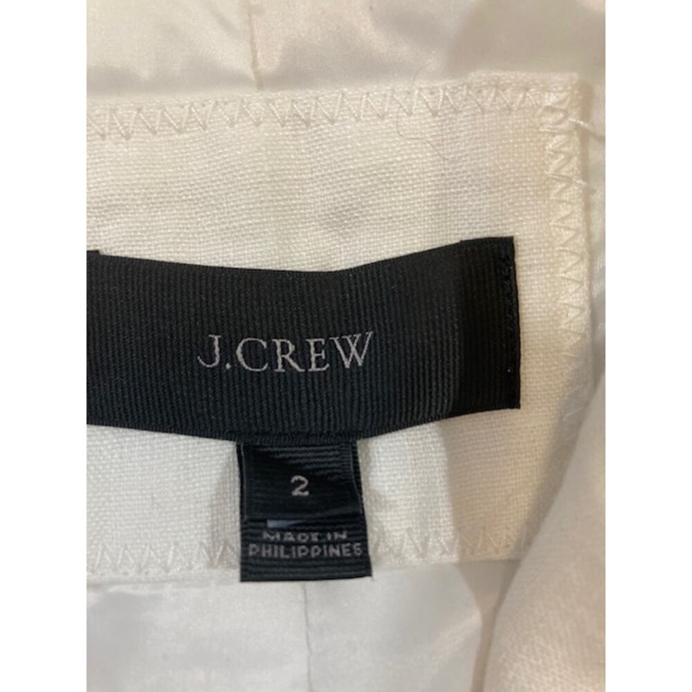 J.Crew-Women's White Linen Blend Blazer Single-Breasted (Rhodes) - Picture 5 of 8